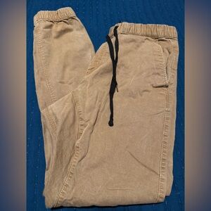 Tan Straight Leg Cotton Pants